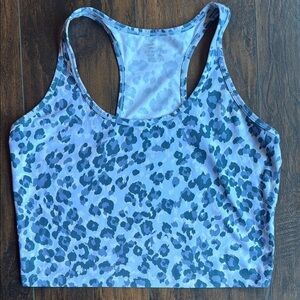 Calvin Klein Performance Crop Top Blue Cheetah size XXL (I22)